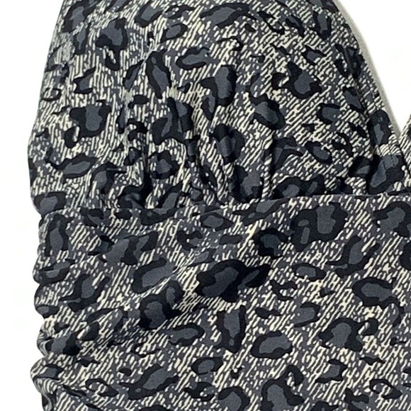 Black and White Speckled One-Piece Swimsuit with Skirted Bottom - Picture 11 of 12